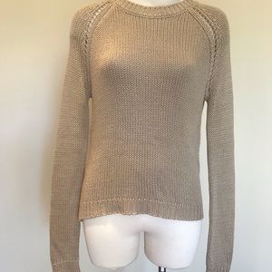 Light Camel knit sweater with open swing back